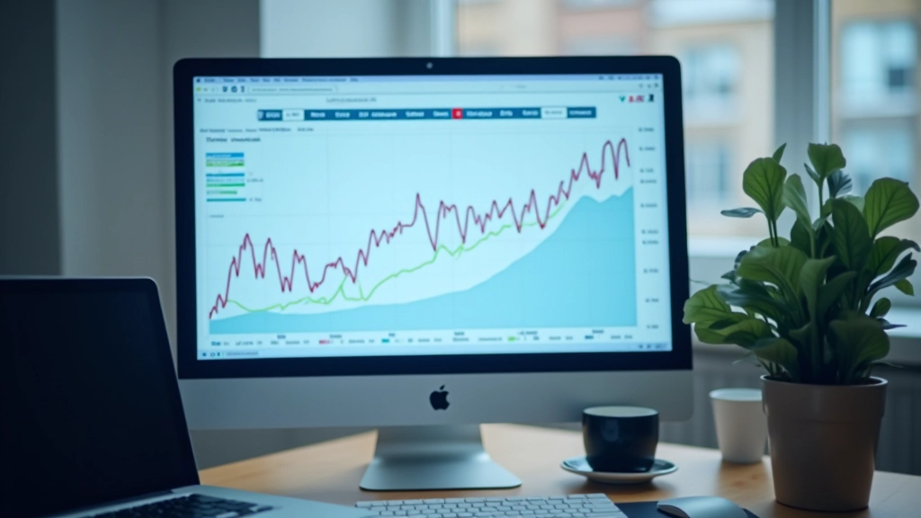 Graf a statistiky na počítačovém monitoru, data analýza cen